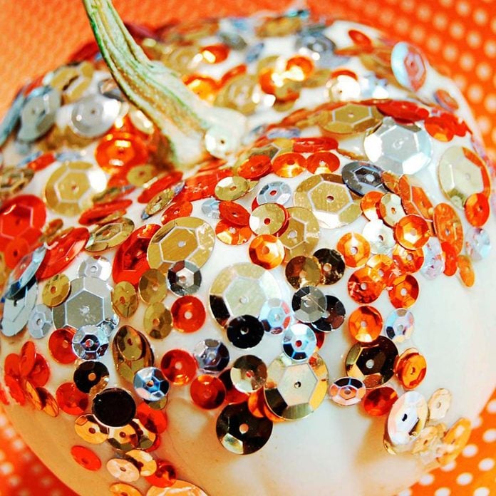 bedazzled glitter pumpkin gourd