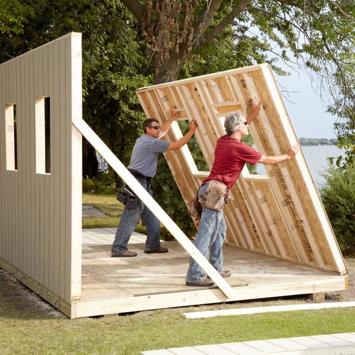 Install Siding, Then Raise Shed Walls