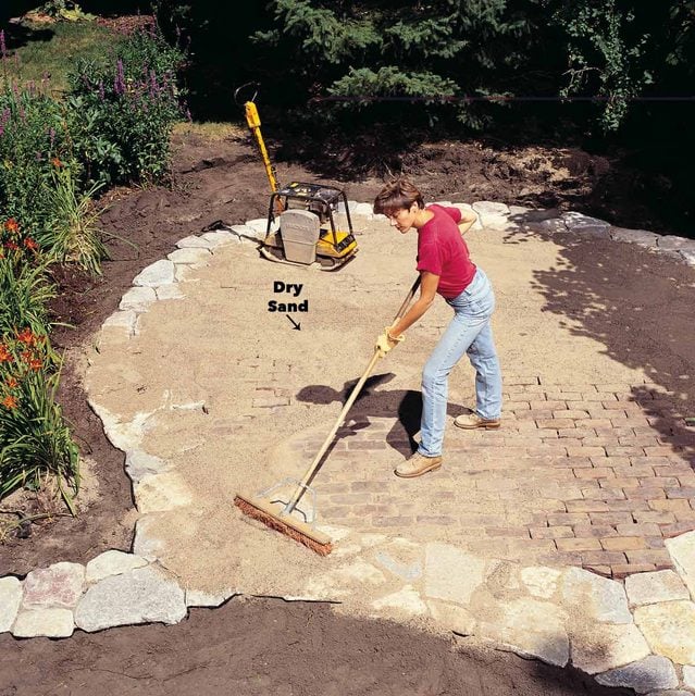 Sweep Sand into the Joints patio