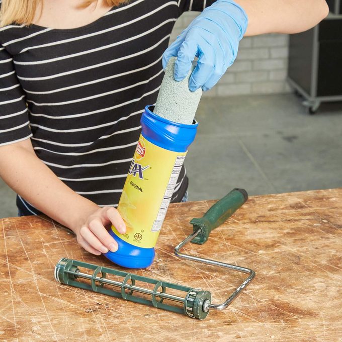 HH handy hints lays chips can painting roller storage