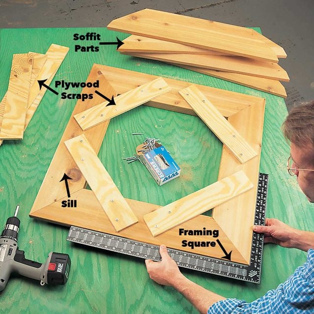 Assemble the sill and soffit frames cupola