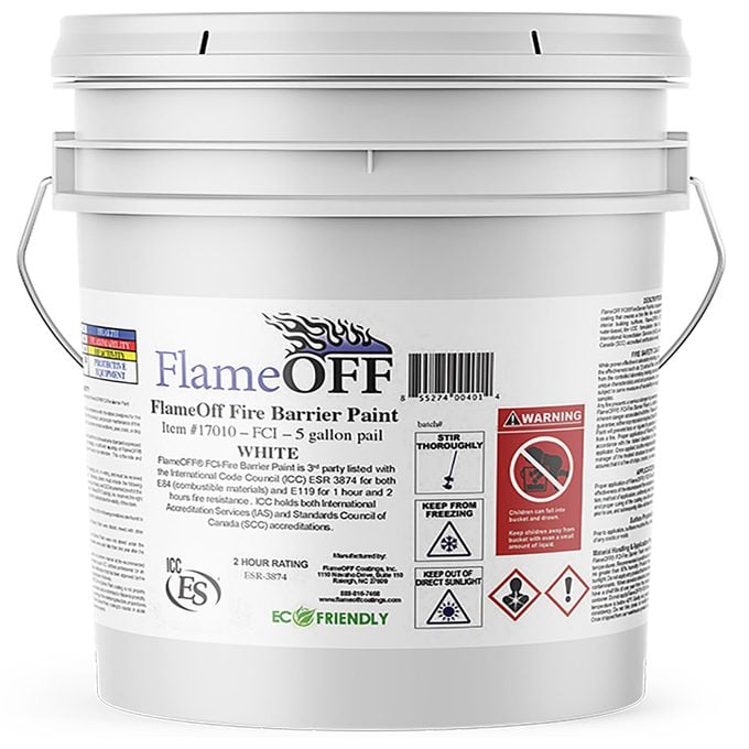 Bucket of fire Retardant coating | Construction Pro Tips