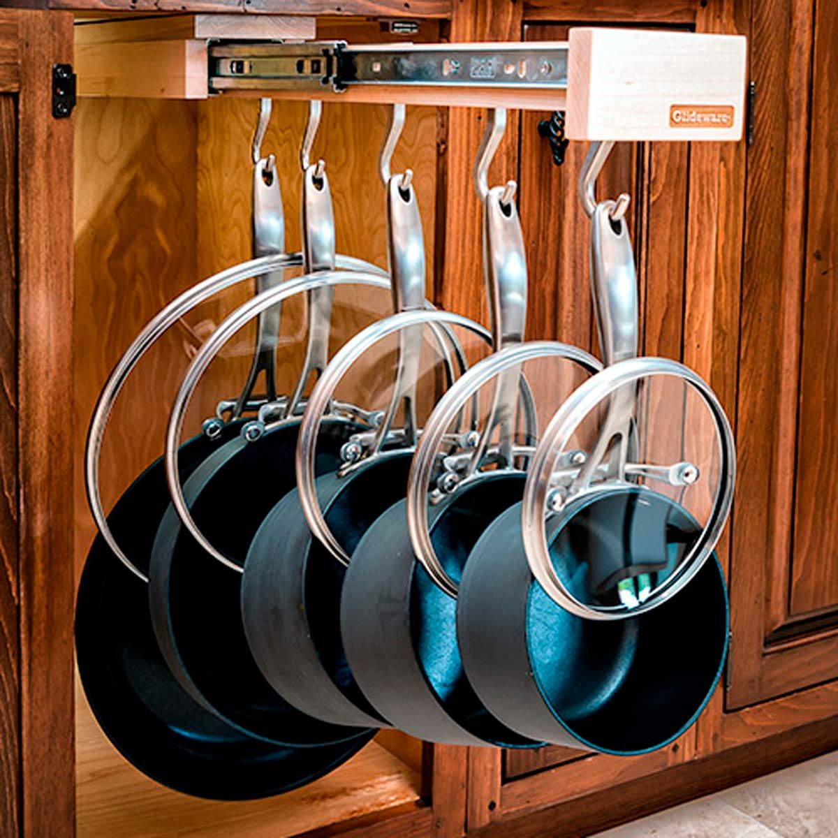Kitchen Parts Cabinet Pan Rack Shelf Cookware Organizer Pot Lid Holder Storage 