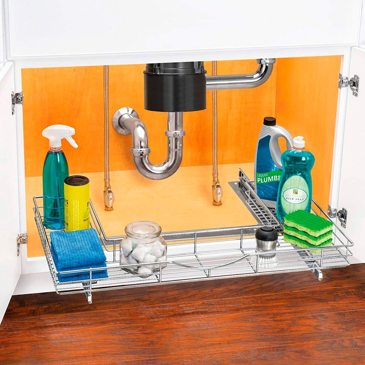 Lynk Professional Slide Out Under Sink Cabinet Organizer - Pull Out Two