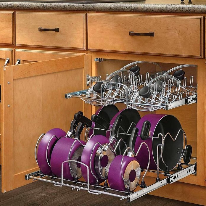 15 Kitchen Cabinet Organizers That Will, Kitchen Cabinet Pull Out Horizontal Pot Rack