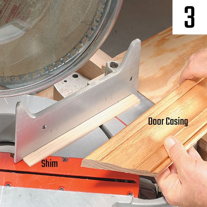 Using a shim to get the right angle on your cut | Construction Pro Tips