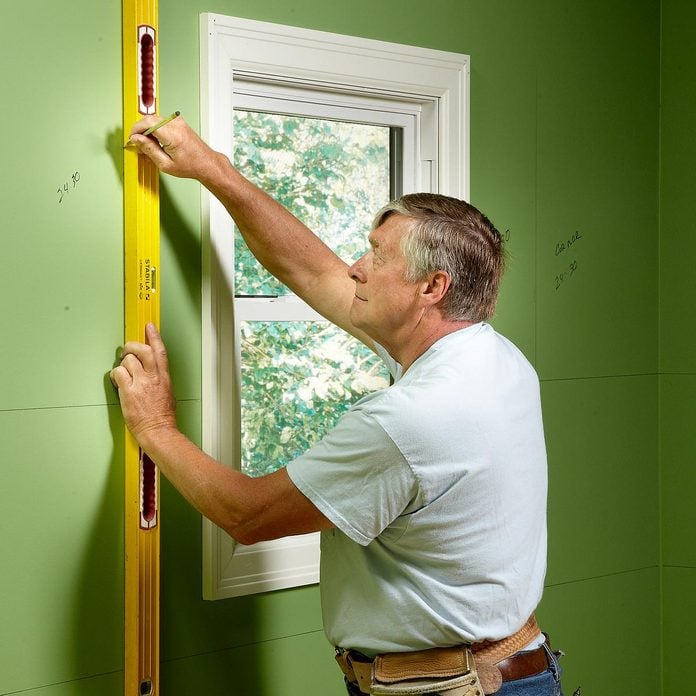 marking wall for cabinets