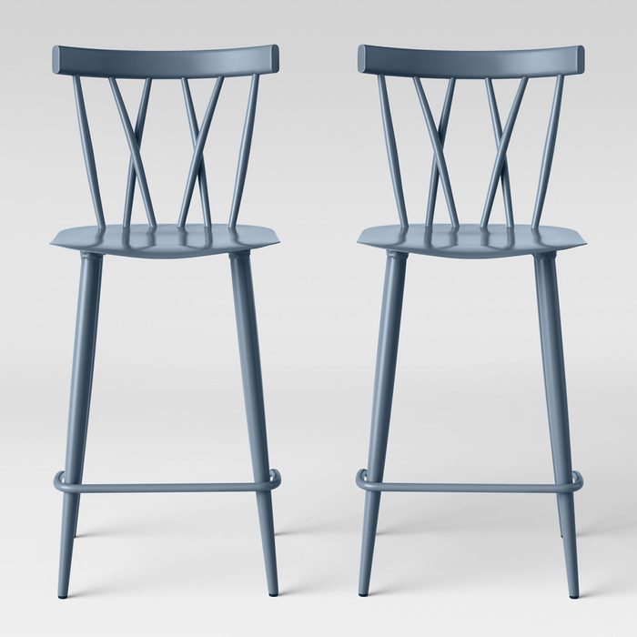 Metal X Back Counter Height Barstools
