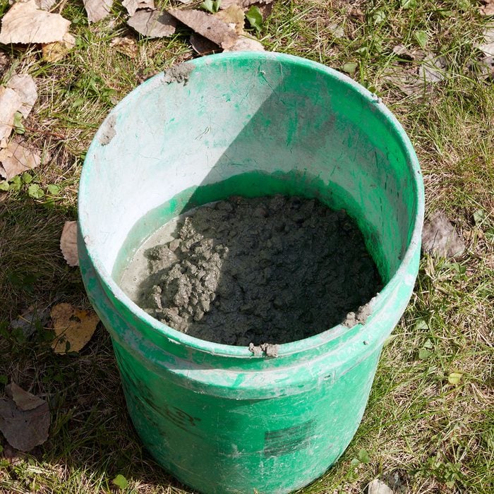 An extra bucket of concrete for later | Construction Pro Tips