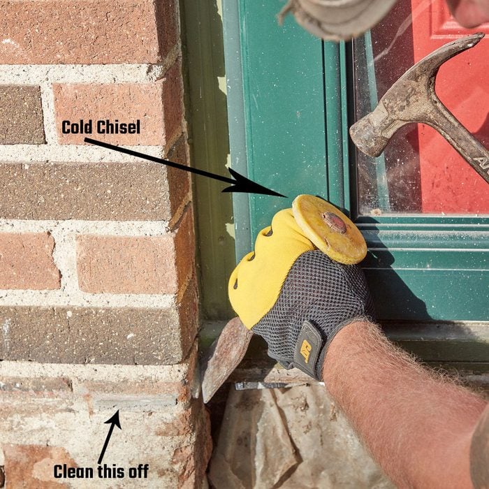 Cleaning the top edge with a cold chisel | Construction Pro Tips
