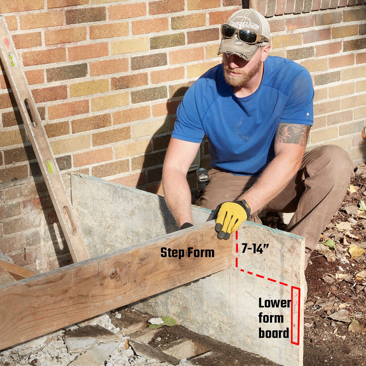 Putting the step form in place | Construction Pro Tips