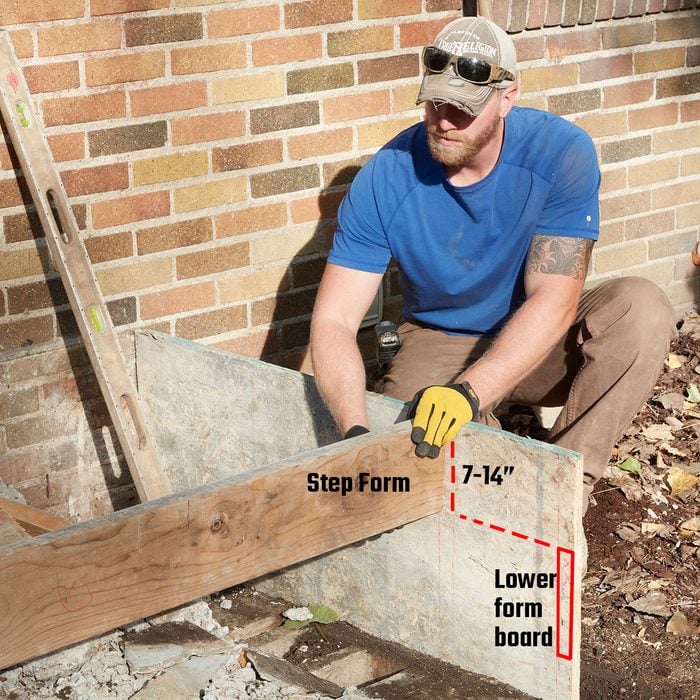 Putting the step form in place | Construction Pro Tips