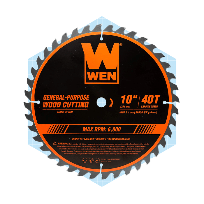 Wen 10 Inch 40 Tooth Carbide Tipped Professional Woodworking Saw Blade Ecomm Via Amazon.com