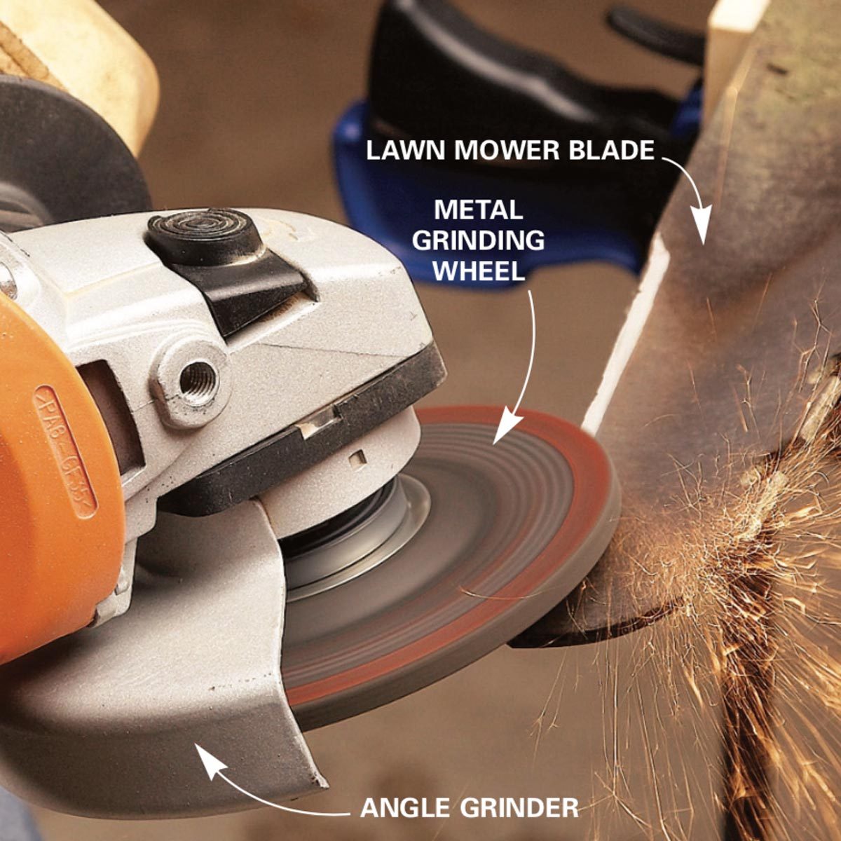 How to Sharpen a Mower Blade With an Angle Grinder