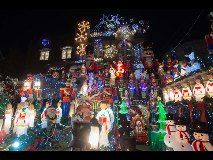 Christmas lights in Dyker Heights