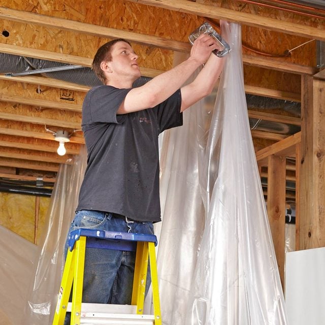control dust with plastic sheeting