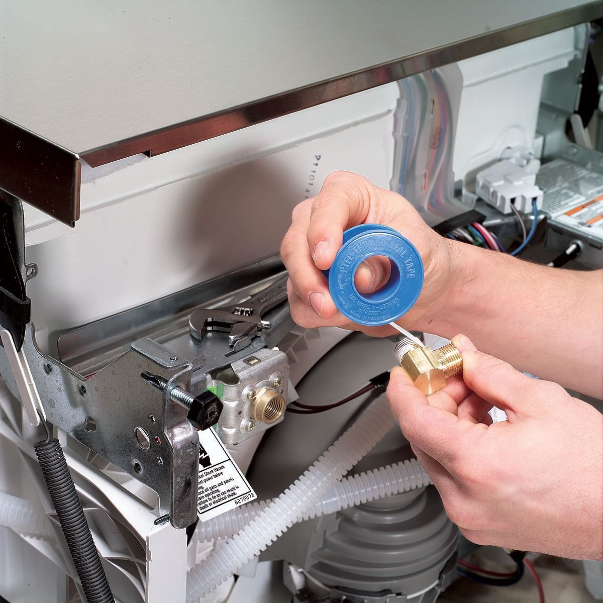 How To Replace A Dishwasher screw on the water valve