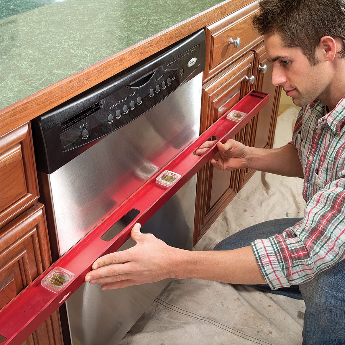 How To Replace A Dishwasher aligh the new dishwasher