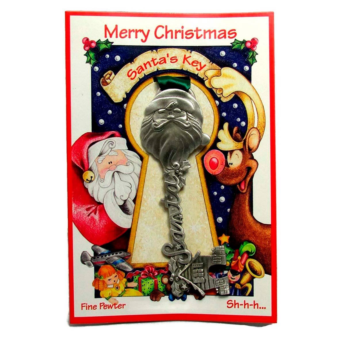 10 Sets Santa's Key for No Chimney House Metal Key with Santa Claus Card  and Gift Bag Vintage Skeleton Charm Key Christmas Tree Ornament for  Christmas