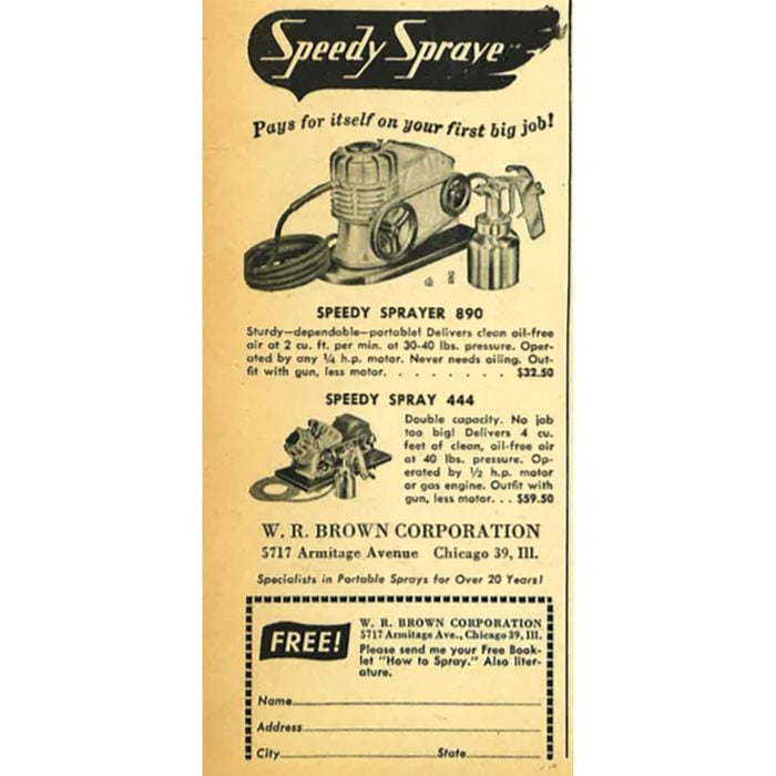 A vintage ad for a speedy spray painter | Construction Pro Tips