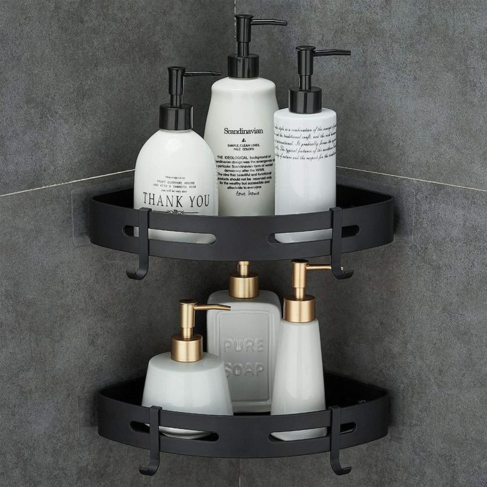 Hoomtaook Adhesive Corner Shelf Bathroom Shower Caddy Ecomm Amazon.com