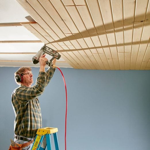 Shiplap Ceiling How To Install A, Installing Tongue And Groove Ceiling Over Popcorn