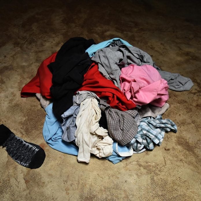 dirty laundry pile