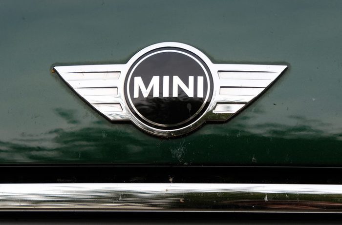 Berlin, Germany - June 22, 2017: Mini Cooper logo. Introduced in 1969, it is a British automotive marque owned by BMW which specialises in small cars