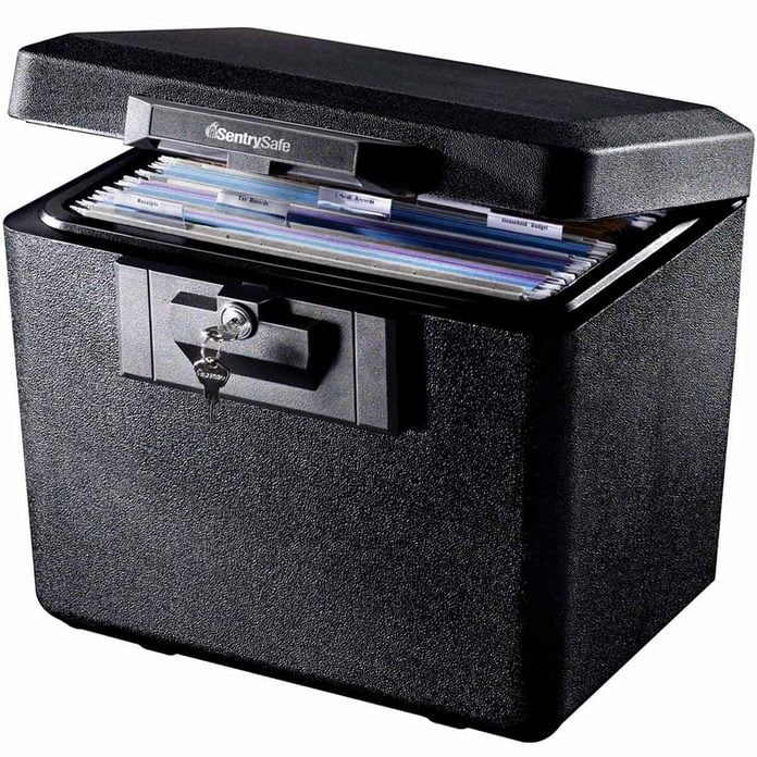File Box Storage Organizer with file folders Letter sized brackets for Office File Storage Box Metal brackets for Easier Document Storage