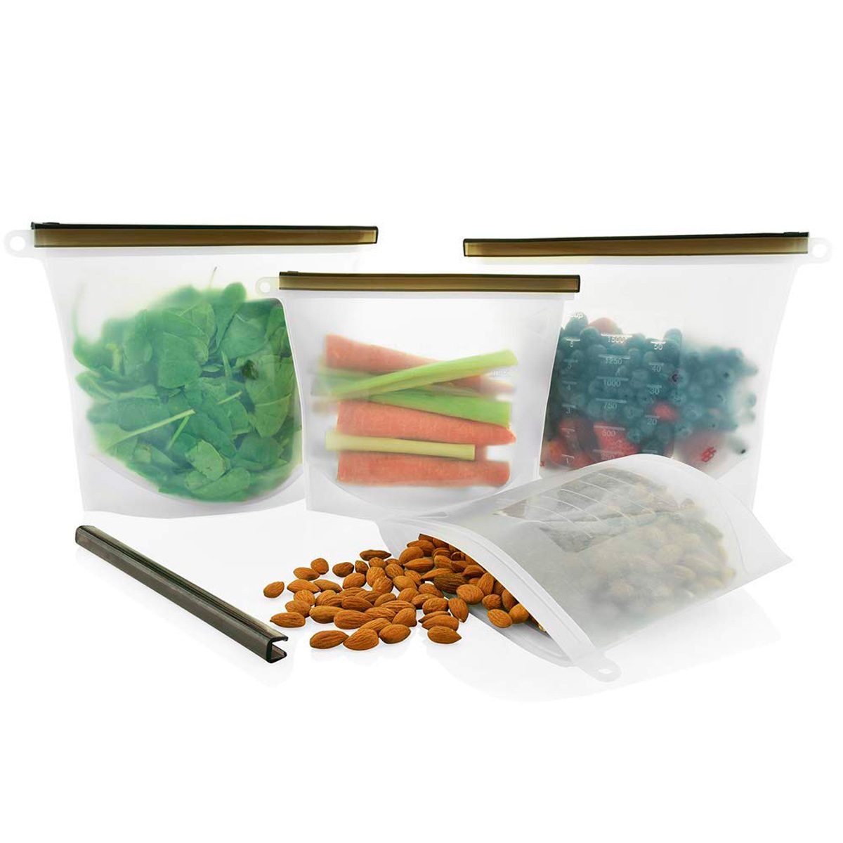 Freezer Food Storage Bags Resealable Silicone Kitchen Vacuum Fresh