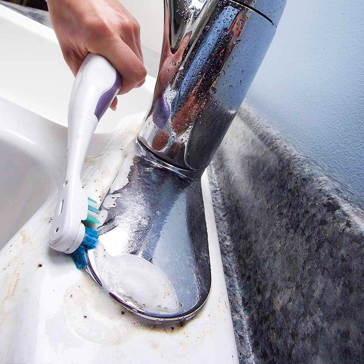 toothbrush cleaning dirty sink