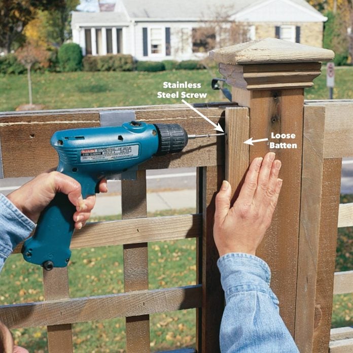 Tighten loose fence boards