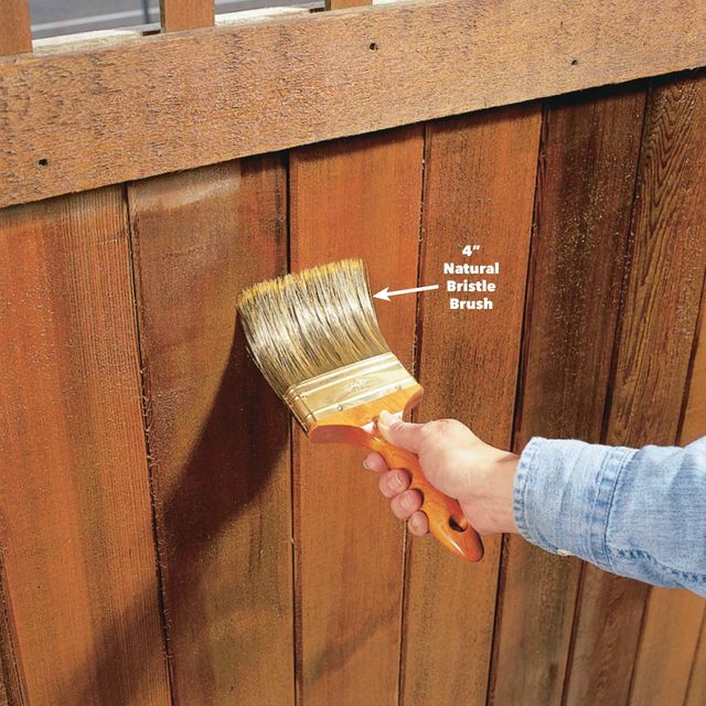 brush out fence stain