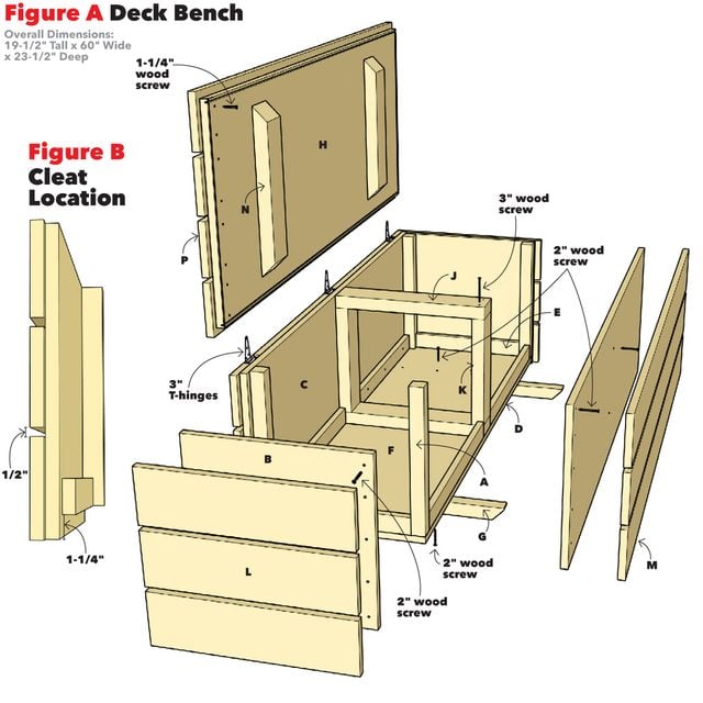 outdoor storage bench project plans