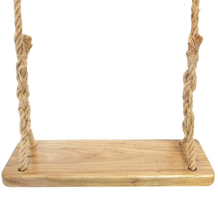 wooden rope swing