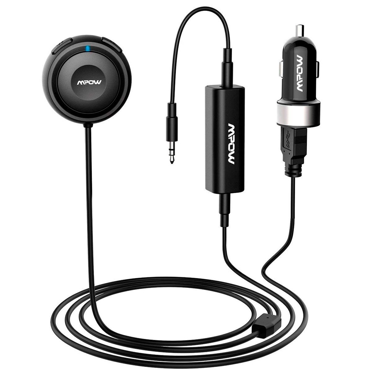 Bluetooth 5.0 Car Kit, AUX Bluetooth Adapter for Car with Ground Loop Noise  Isolator for Handsfree Talking and Music Streaming, Wireless Bluetooth