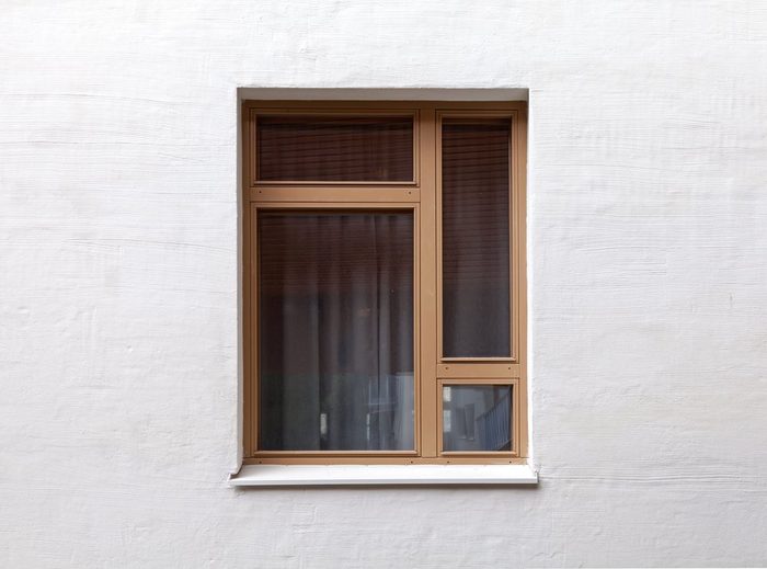 Texture of a modern window on the white wall