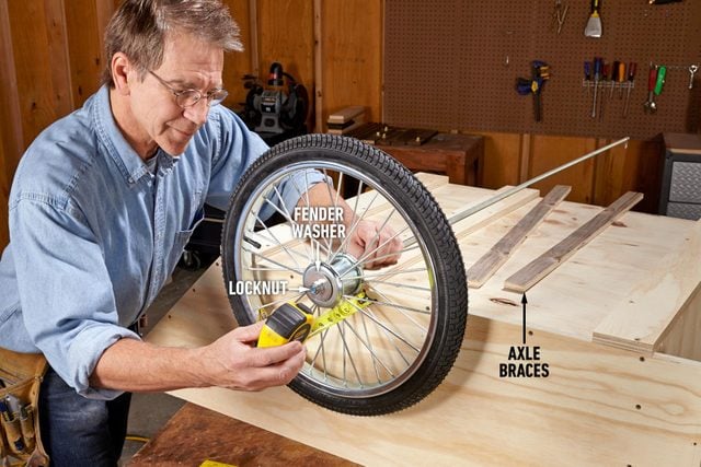 How To Build a Super-Sized, Rugged DIY Garden Cart Install the wheels