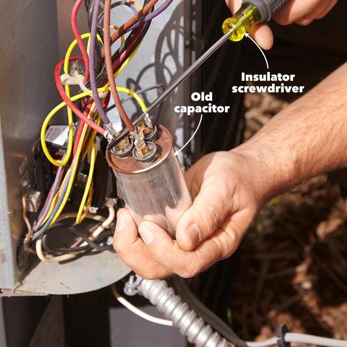 inspect access panel in air conditioner 
