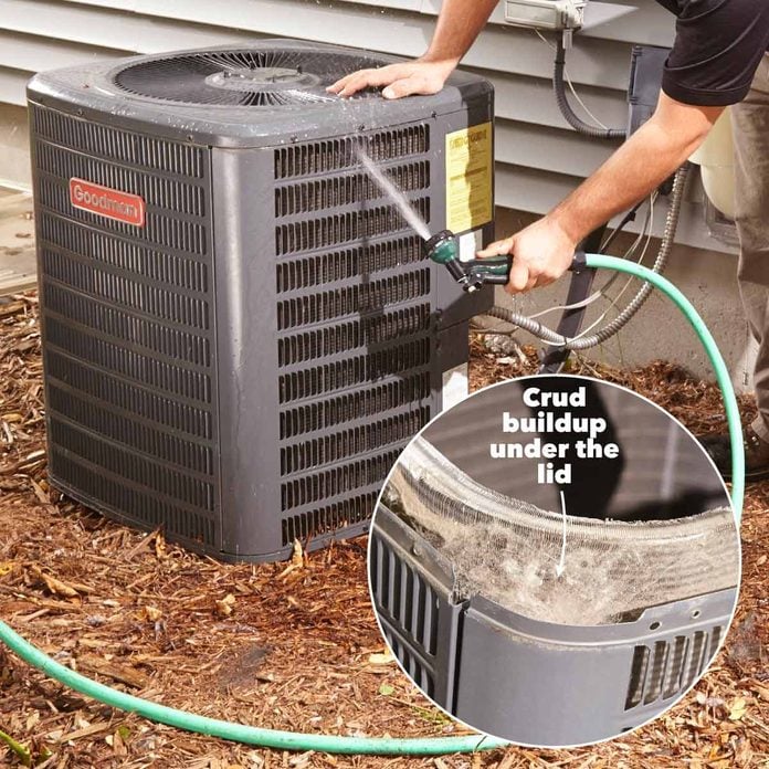 clean condenser coils on air conditioner