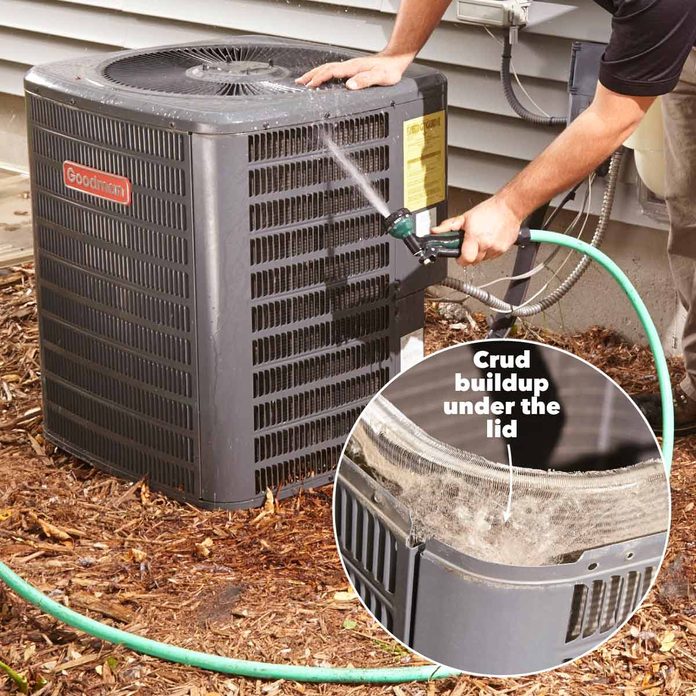 clean condenser coils on air conditioner