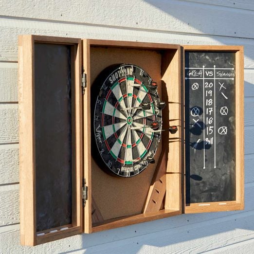 Just finished my dartboard cabinet : r/woodworking