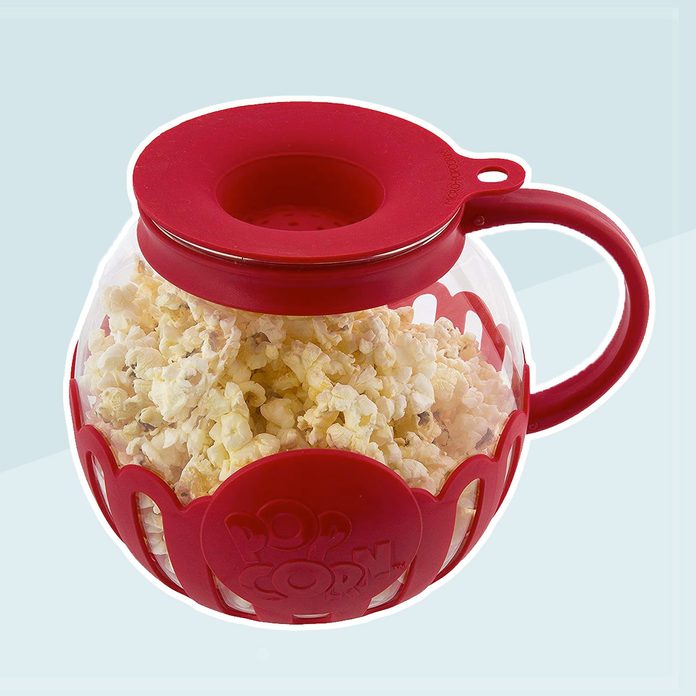 Ecolution EKPRE-4215 Micro-Pop Glass Popcorn Popper-Maker Large, 1.5 Qt-Snack Size, Eco-Friendly, Red