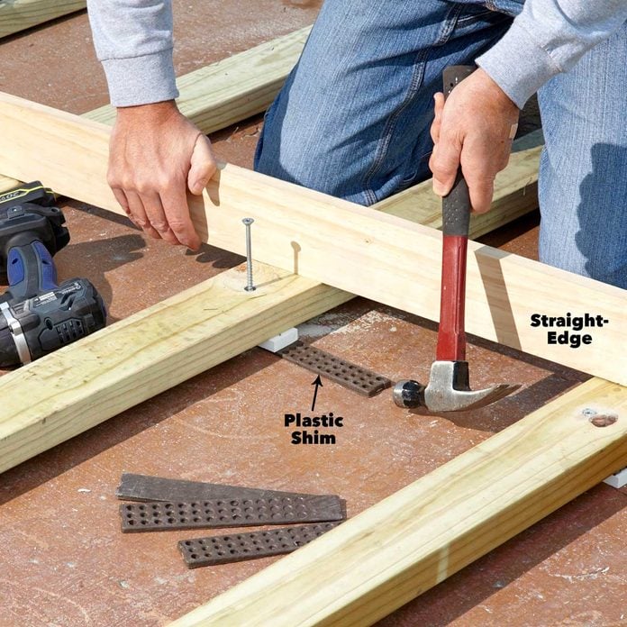 To Build A Deck Over Concrete Patio, How To Lay Decking On Uneven Patio