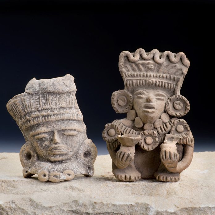Mayan Pre Columbian warrior figurines made around 600-1000 AD