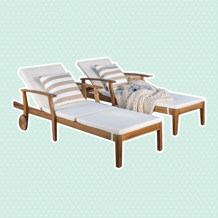 Acacia Wood Chaise Lounge