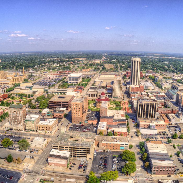 sky view shot of Springfield, Illinois