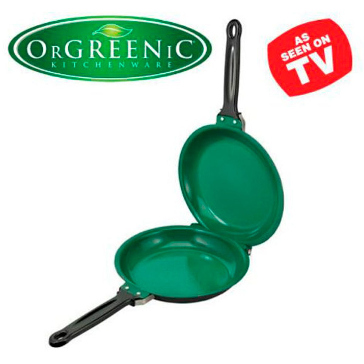 OrGREENic Ceramic Green Non-Stick Frying Pan, Cook Without Oil or Butter, 10  Fry Pan, As Seen on TV 