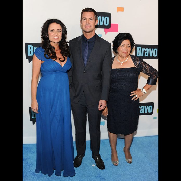 Flipping Out" cast members, from left, Jenni Pulos, Jeff Lewis and Zoila Chavez attend the Bravo Network 2013 Upfront on in New York
