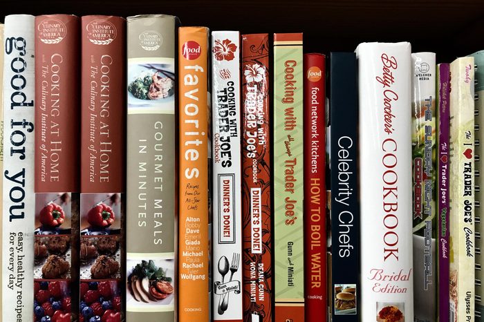 Minneapolis, MN/USA. January 5th, 2019. Cookbooks on display on a shelf in Minneapolis including “Cooking at Trader Joe’s” and “ Gourmet Meals in Minutes.”